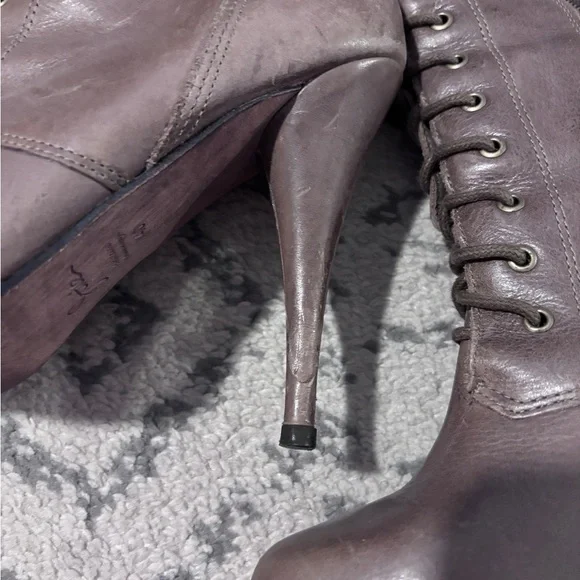 Joie Brown Over the Knee Lace-Up Boots - Picture 10 of 12